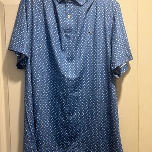 Vineyard Vines Blue and White Polo Shirt